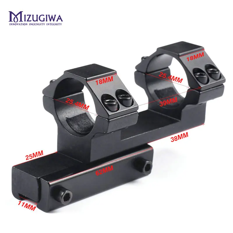 Tactical Extended Mount Bi-direction Integral Offset Mount 25.4mm 1" Ring Dovetail 11mm / 20mm Picatinny Rail Weaver Flat Top