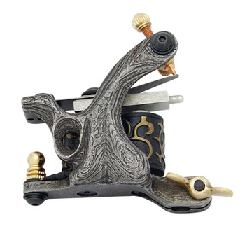 

5Pcs/lot Professional Damascus Tattoo Machine 10 Wrap Coils Iron Cast Frame Custom Tattoo Gun For Liner Shader DTM-6037-Q9