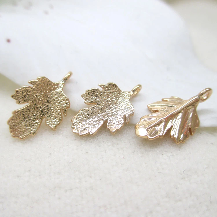 

10PCS 8x14MM 24K Champagne Gold Color Plated Brass Tree Leaf Leaves Charms Pendants High Quality Diy Jewelry Accessories