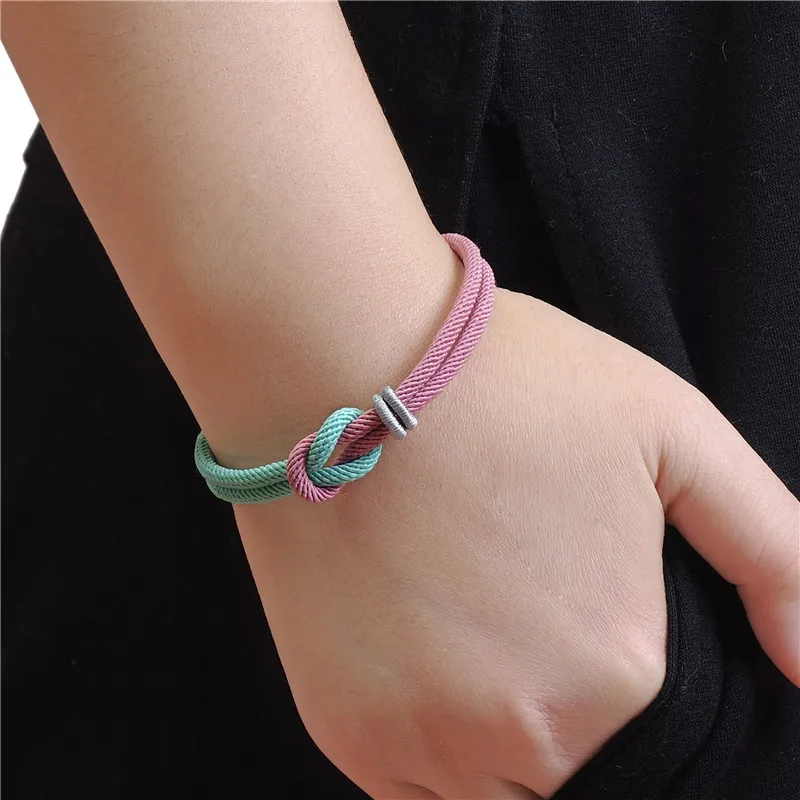 

Women Bracelet Armbanden Voor Vrouwen Original Hand For Manual 925 Bracelet Braided Rope Knot Custom And Lovers Coffee Color