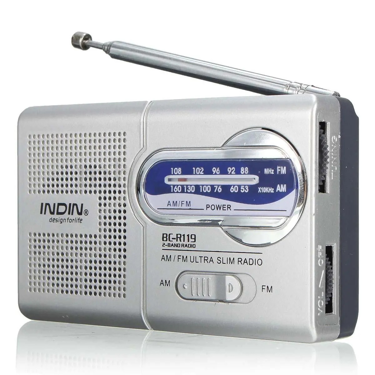 New DC 3V Mini Portable BC-R119 Radio Pocket AM/FM Telescopic Antenna Radio Receiver Speaker 3.5mm Mayitr
