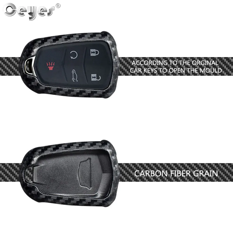 Car carbon fiber key cover for CADILLAC  (3)