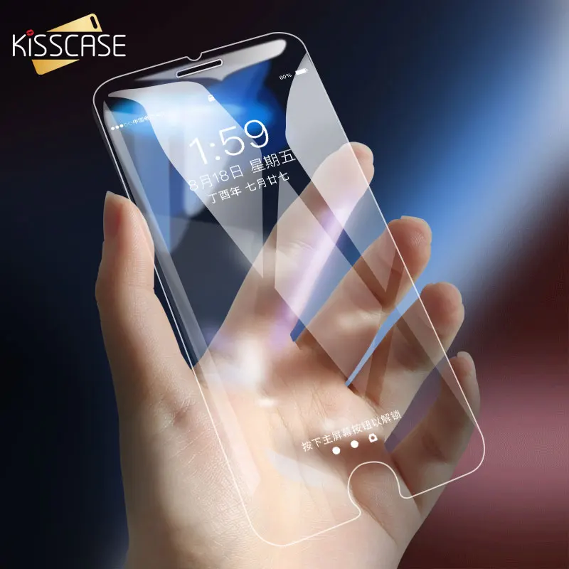 

KISSCASE Glass On Phone For iPhone 8 7 Plus 8 Full Protective Tempered Glass Flim Screen Protector For Redmi 4X 4A Note 4 Glass