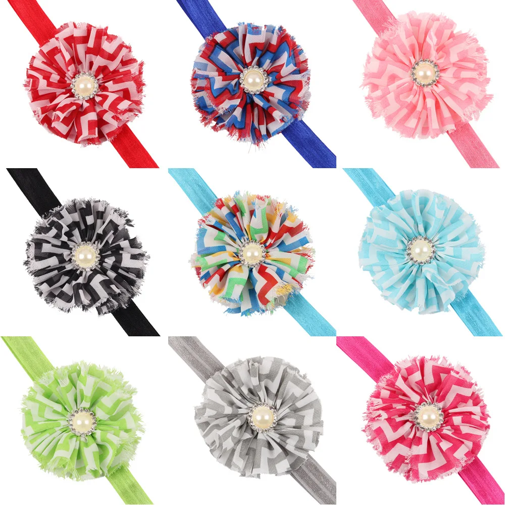 1 Piece MAYA STEPAN Children Girls Striped Handmade Flower Hair Head Band Accessories Baby Newborn Headband Headwear Headwrap | Мать и