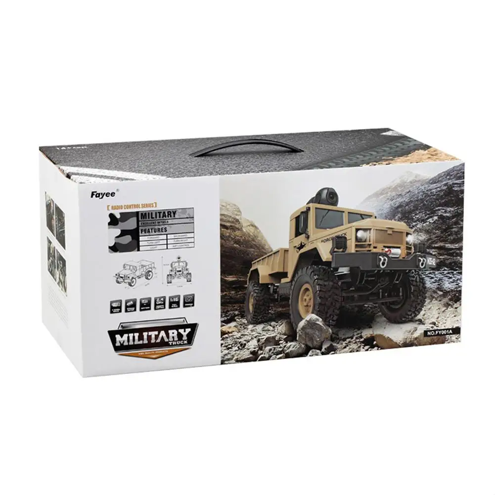 1:16 Full-scale RC Military Truck with WiFi HD Camera FPV Real-time Transmission 4WD Replaceable Tire High Speed RC Car