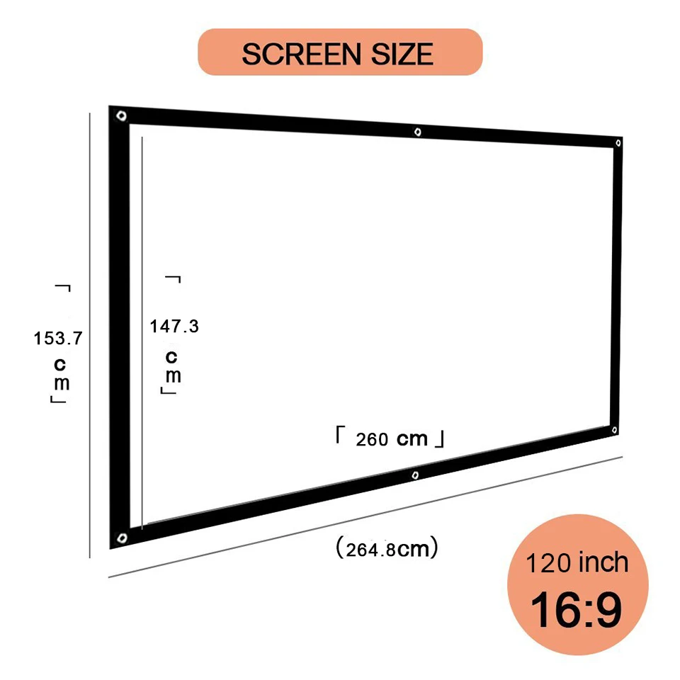 120 inch 16:9 Screen for Projector 