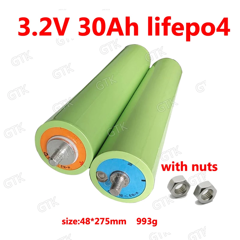 

GTK 3.2v 30AH lifepo4 bateria 3C discharger for diy 12V 24v boat Solar inverter ebike Tricycle boat golf cart Car start Speaker