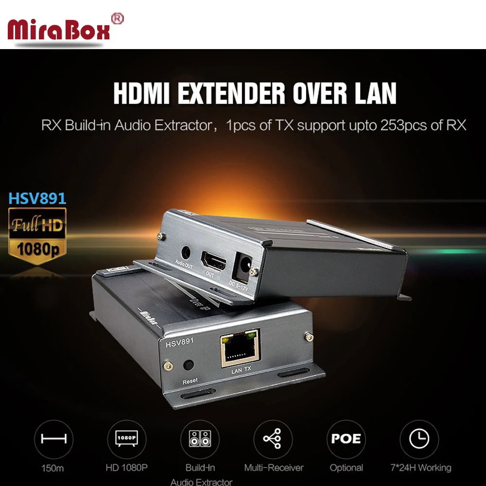 HSV891 HDMI LAN Extender 120m 200ft By UTPSTP CAT5e6 Rj45 Cable 1080P HDMI Ethernet Extender Over TCP IP Like HDMI Splitter (1)
