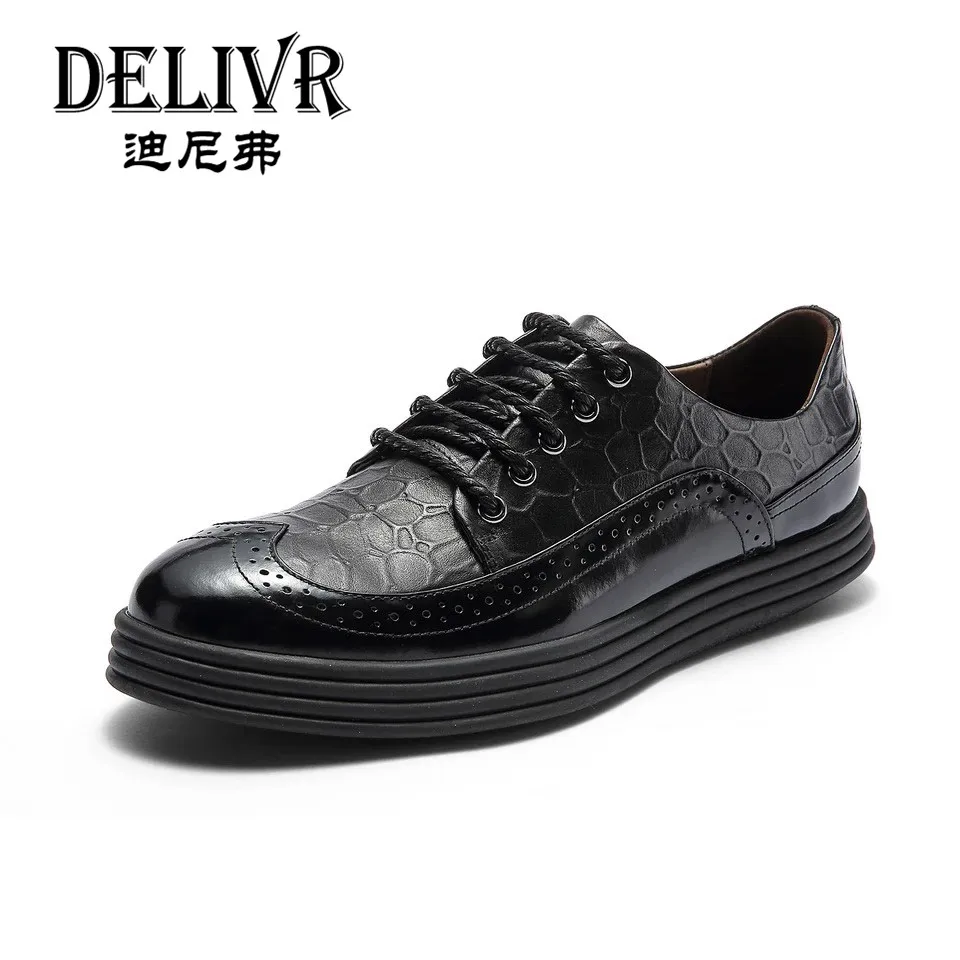 

Delivr Men Brogue shoes Bullock Men Dress Shoes Man Business Sneaker Italian Oxfords Real Genuine Leather Shoes Men Shoe Sapato