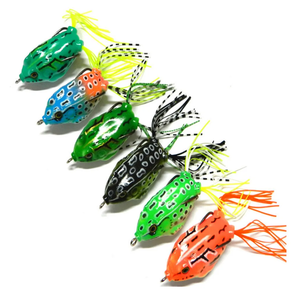 Random Color Bionic Bait With Feather Artificial Lure Frog Metal Hard