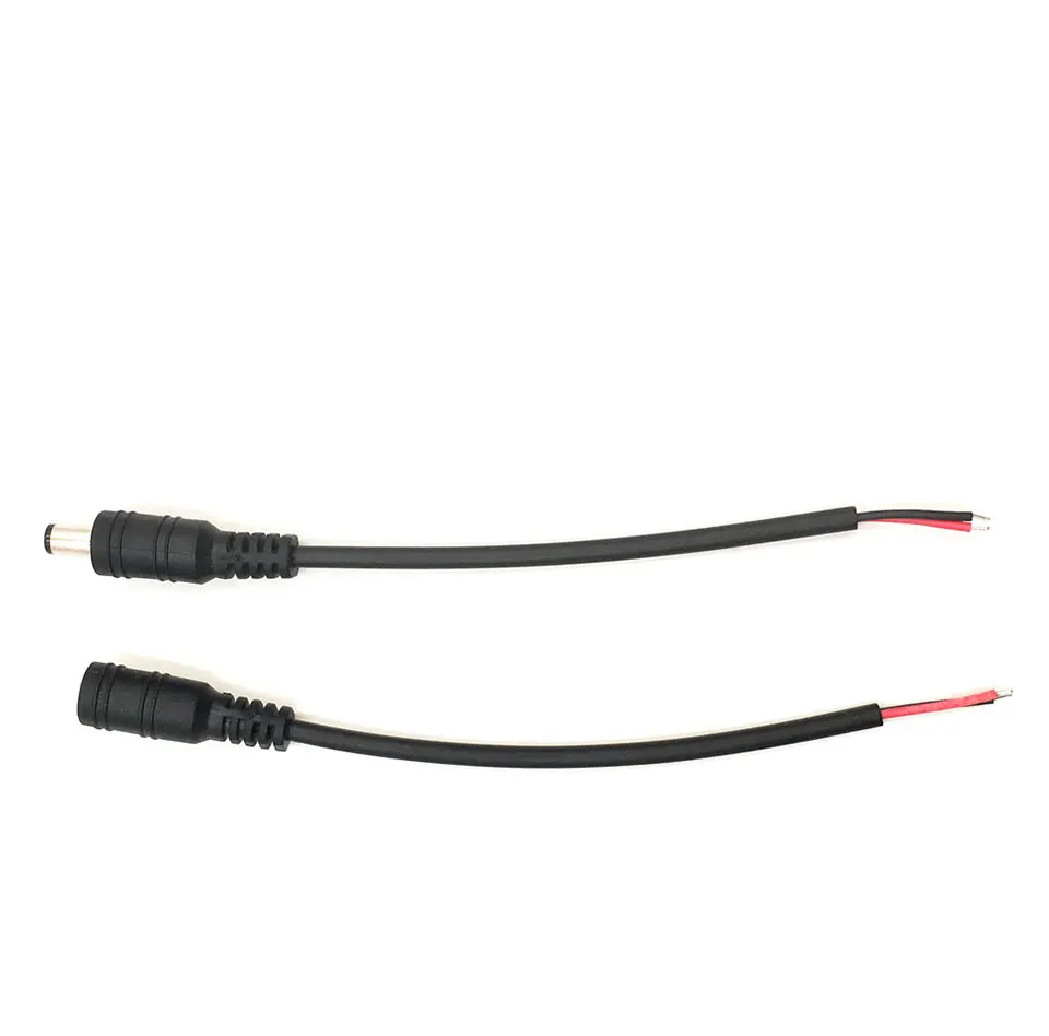 10-Set DC Male Female Cable Wire Connector 2.1x5.5mm Plug Jack DC-022 Power Adapter For LED Strip Lights DIY Electrical Socket (9)