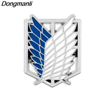 

P2354 Dongmanli wholesale 20pcs/lot Anime Jewelry Attack On Titan Pins Brooch Legions Badge Lapel Pin Brooches