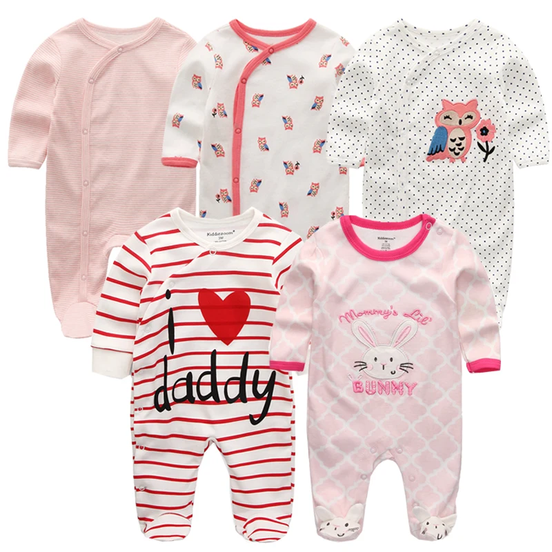 

Summer 2019 Baby girls clothing Long Sleeve Cotton Newborn Pajamas i love daddy printed baby Rompers ropa bebe Clothes