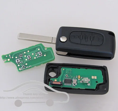 

3 Buttons Flip Folding Remote Key 433MHz for Peugeot 207 307 308 407 607 with ID46 chip VA2 Blade CE0536