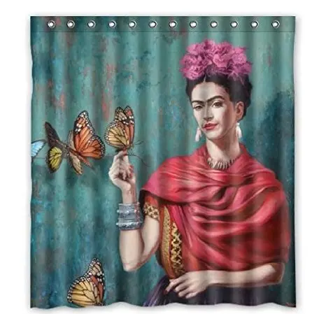 Frida Kahlo Erfly Custom 71x71inch Polyester Fabric Bathing Frida Kahlo Erfly Custom 71x71inch Polyester Fabric Bathing Shower Curtain With Hook For Bathroom