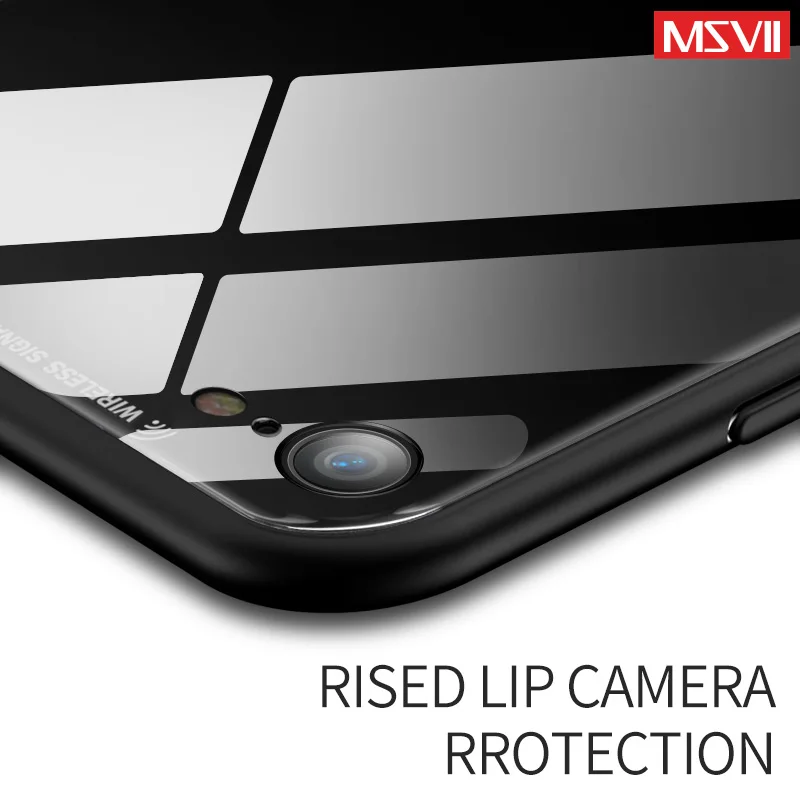 MSVII Cover For iPhone 6 6s 7 8 Plus Case X Coque For Apple iPhone X Case Silicone Mirror Glass Cover For iPhone XR XS MAX Cases