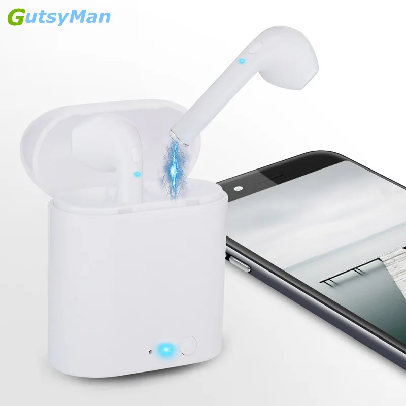 

GutsyMan i7s TWS Mini Wireless Bluetooth Earphones Stereo Earbuds Headsets With Charging Box Mic For All Smart phones
