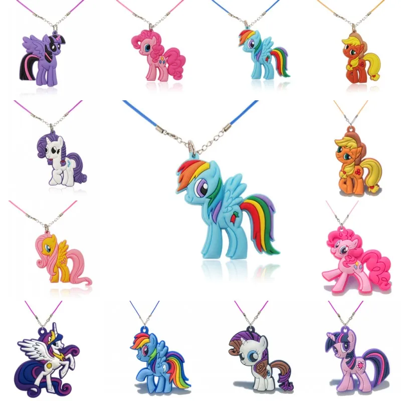 

1PCS PVC Necklace Cartoon Figure Little Horse Chain Pendant Cute Minnie Charms Choker Fashion Jewelry