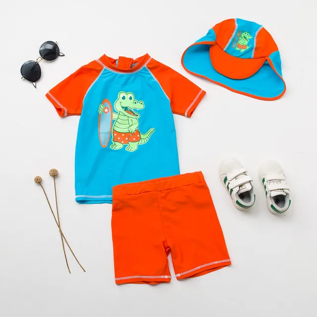Best Price Children's Swimsuit Summer Sunscreen Uv Protection Cartoon Beach Bathing Suit Boys Swimwear