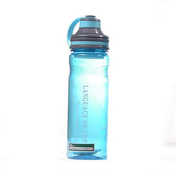 Большой емкости портативные небьющиеся бутылки для воды с чайным интервалом Высокое качество Прочный стакан Спортивная бутылка BPA бесплатно - Цвет: Синий