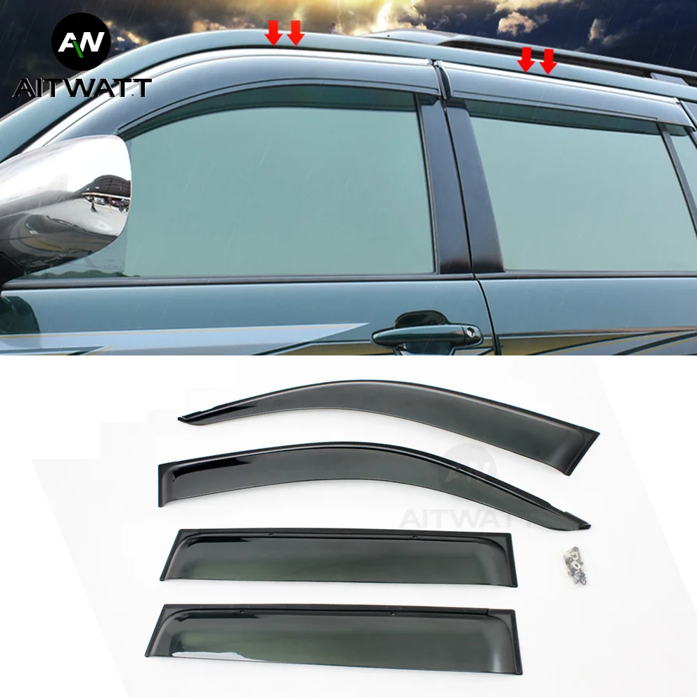 

Side Window Visor Vent Shade Rain Sun Wind Guard Deflectors Awnings Shelters Cover For Toyota Land Cruiser Prado FJ120 2003-2009