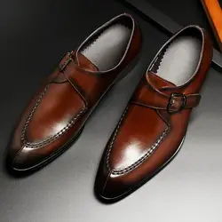 Мужская обувь из натуральной кожи, деловая модельная обувь, Мужская обувь в английском стиле, модные лоферы, оксфорды, размер 37-44, Прямая