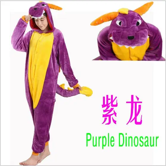 

New 2017 Japan Anime Purple Spyro The Dragon Onesie Pyjama Spyro Dragon Costume Adult Cute Flannel Animal Cosplay Costume