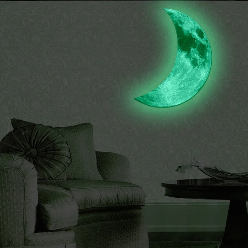 Luminous Wall Sticker 3D Large Moon Fluorescent Children Wall Sticker