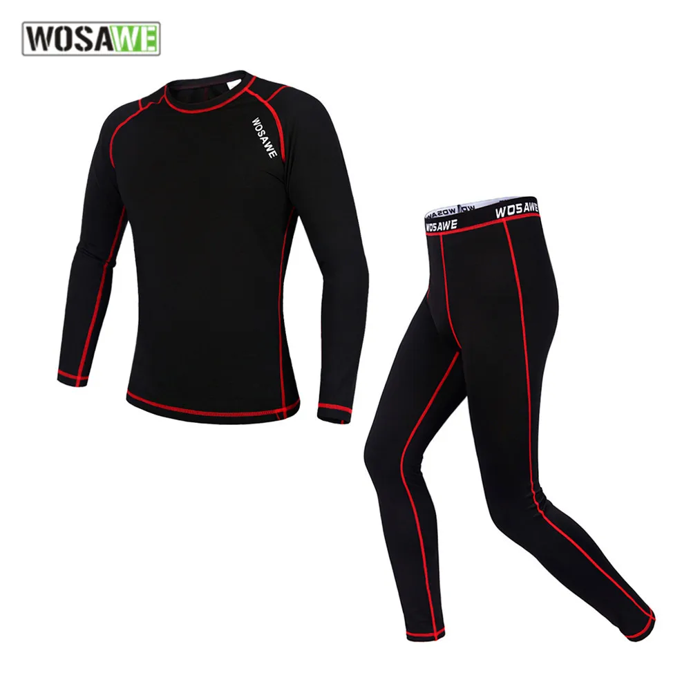 WOSAWE thermal Fleece motorcycles Base Layer Man thermal underwear Men