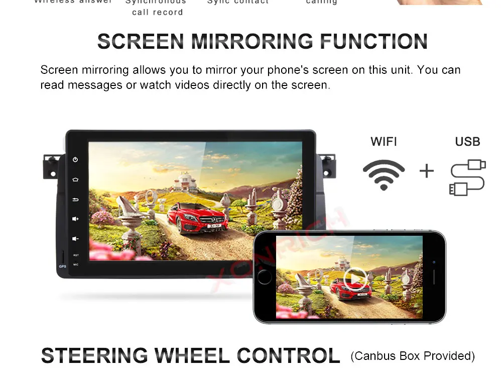 Perfect 9 Inch Android 8.0 Octa 8 Core 4G RAM car Multimedia player GPS Navigation for BMW E46 dvd 3 Series M3 Radio BT 17