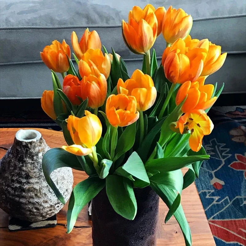 

10pcs/lot pu mini tulip flower real touch wedding flower bouquet artificial silk flowers home party decoration Free shipping