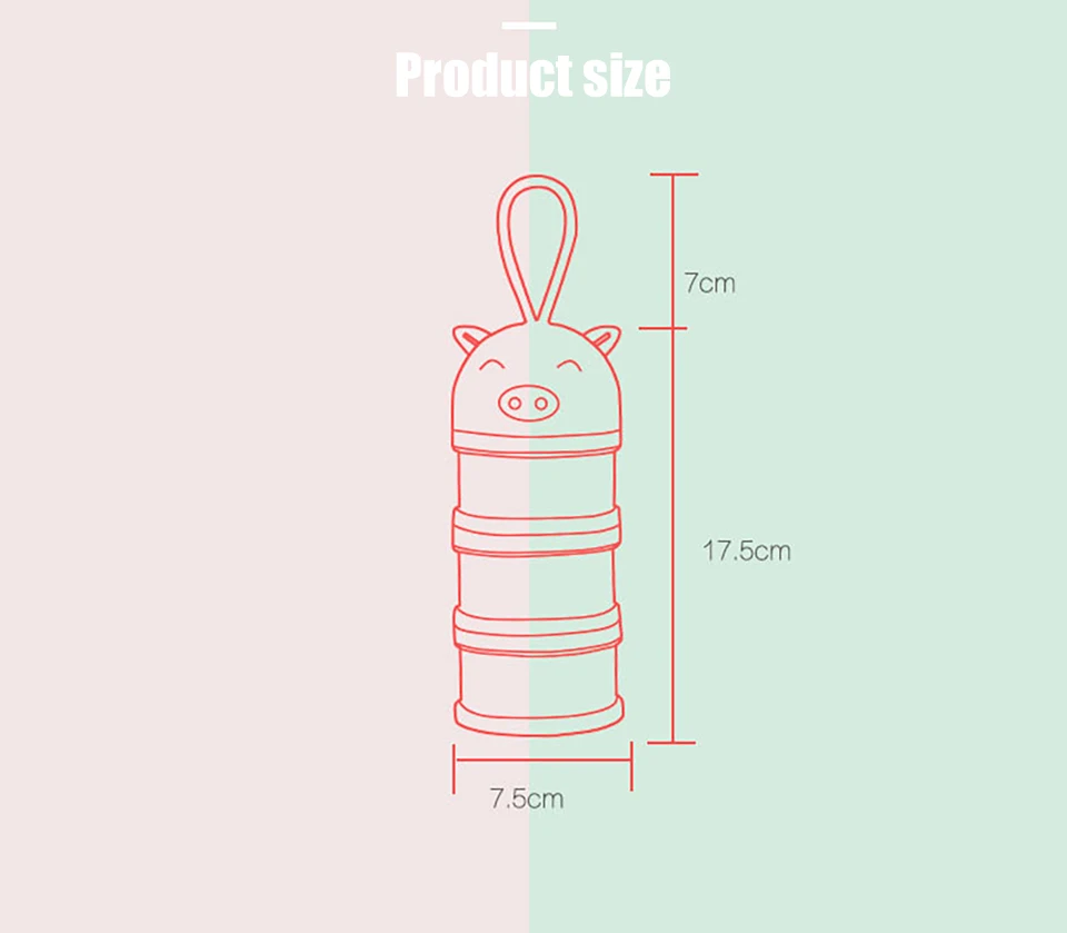 Imbaby Multifuncational 3 Слои молочный ящик Еда Снэк гайка "Ланч Бокс" милые специально разработанного молочного ящик для хранения сухого молока детская специально разработанного молочного контейнера