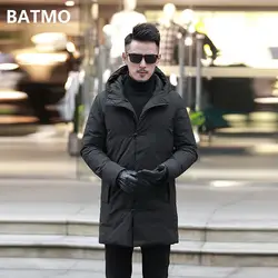 BATMO 2018 Новое поступление Зима Высокое качество 90% белого утиного пуха с капюшоном черный Куртки мужчин, мужские теплые парки, плюс-Размер M-4XL