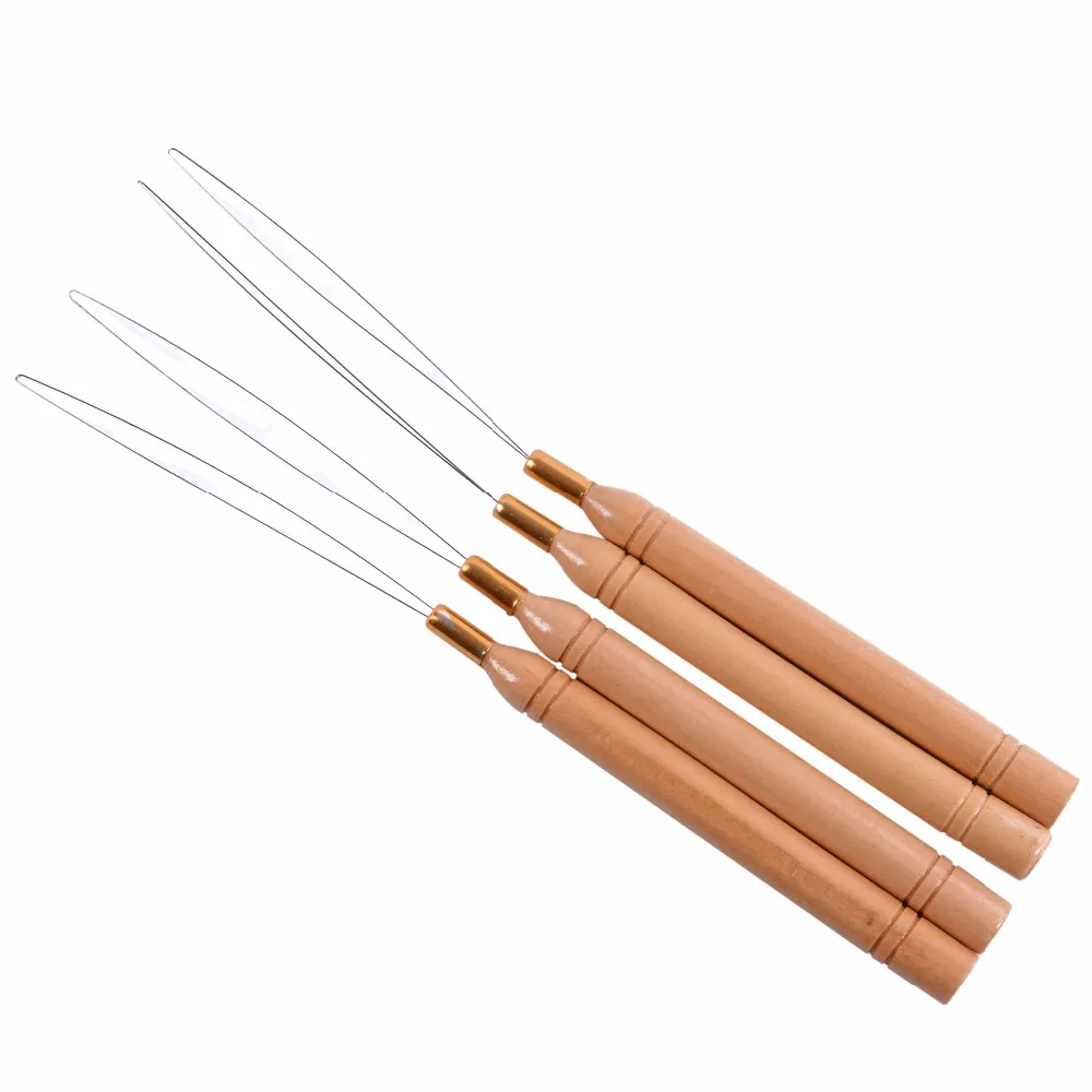 100 pcs micro rings loop tool loop threader pulling needle used with