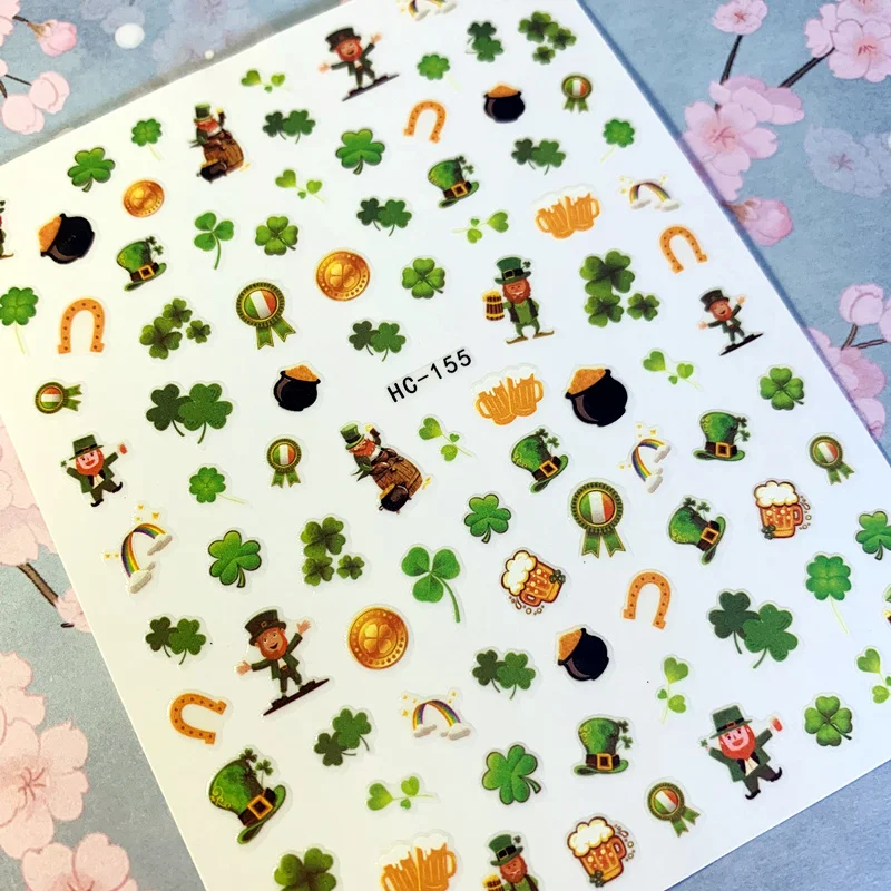 

Newest HC-155-213-214-215 Leaves 3d nail art sticker nail decal stamping export japan designs rhinestones decorations