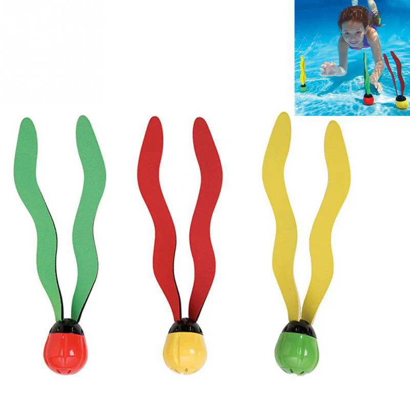 3Pcs Simulation Seaweeds Kids Swimming Pool Outdoor Sport Diving Grab Stick Sea Plant Child Accessory Summer Bathtub