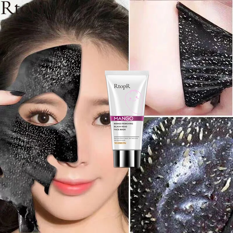 RTOPR Blackhead Remover Nose Mask Pore Strip Black Mask Peeling Acne Treatment Face Mask Deep Cleansing Oil-control