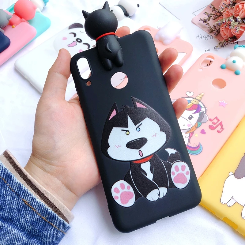 Y7 3D чехол для huawei Y7 чехол для телефона Kawaii Медведь Единорог силиконовый чехол для etui huawei Y7 Prime чехол+ отпечаток пальца - Цвет: 6