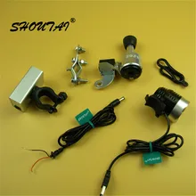 SHOUTAI 3-Model LED Bicycle Headlight Waterpoof Bike Light Lamp 6V3W Friction Generator Cycling Front Light & USB Light Suit