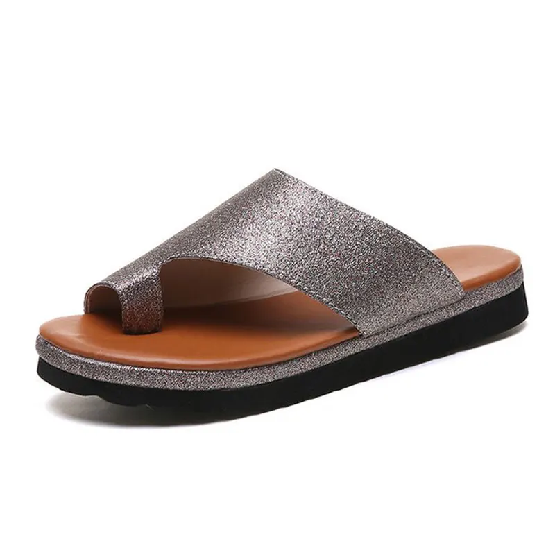 

Summer Slippers Women Shoes Comfy Platform Flat Ladies Casual Soft Big Toe Foot Correction Sandal Orthopedic Factory direct sale
