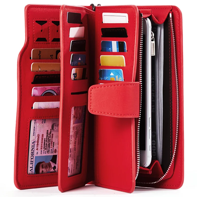 

Wallet Female PU Leather Wallet Leisure Purse Red Style 3Fold Top Quality Women Wallets Long Coin Purse Card Holders Carteras