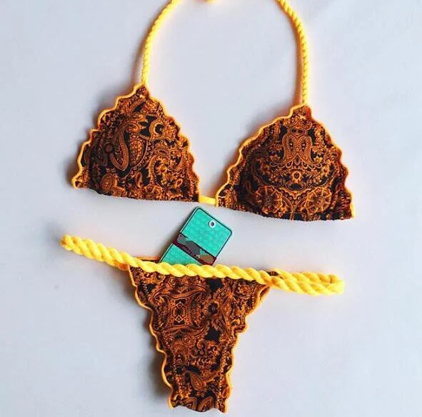 2018 new brown Sexy bikinis brazilian swimwear women 2018 padded