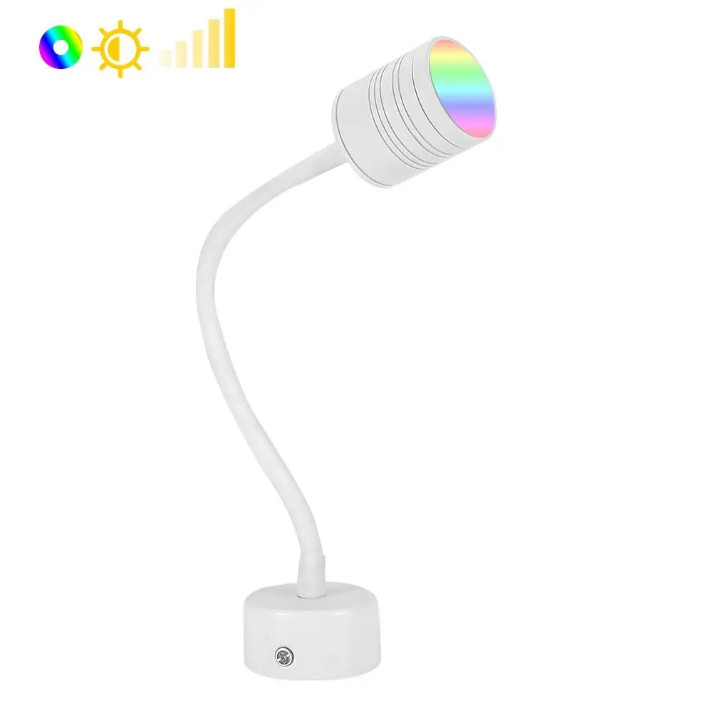 Светодиодный светильник настенное зеркало свет AC85-265V 9 Вт красочный Wifi лампа RGB + CW свет с гусиной для домашнего освещения комнаты Aplique Luz Pared