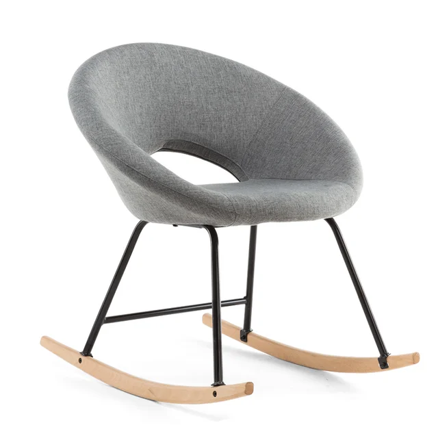 Modern Scandinavian Rocking Chair Natural Wood And Fabric Modern Scandinavian Rocking Chair Natural Wood And Fabric Upholstery Seat Living Room Furniture Hammock Rocker