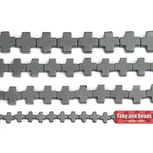 Pietra naturale senza forma di croce magnetica perline di ematite nera 6x6 10x10MM 15
