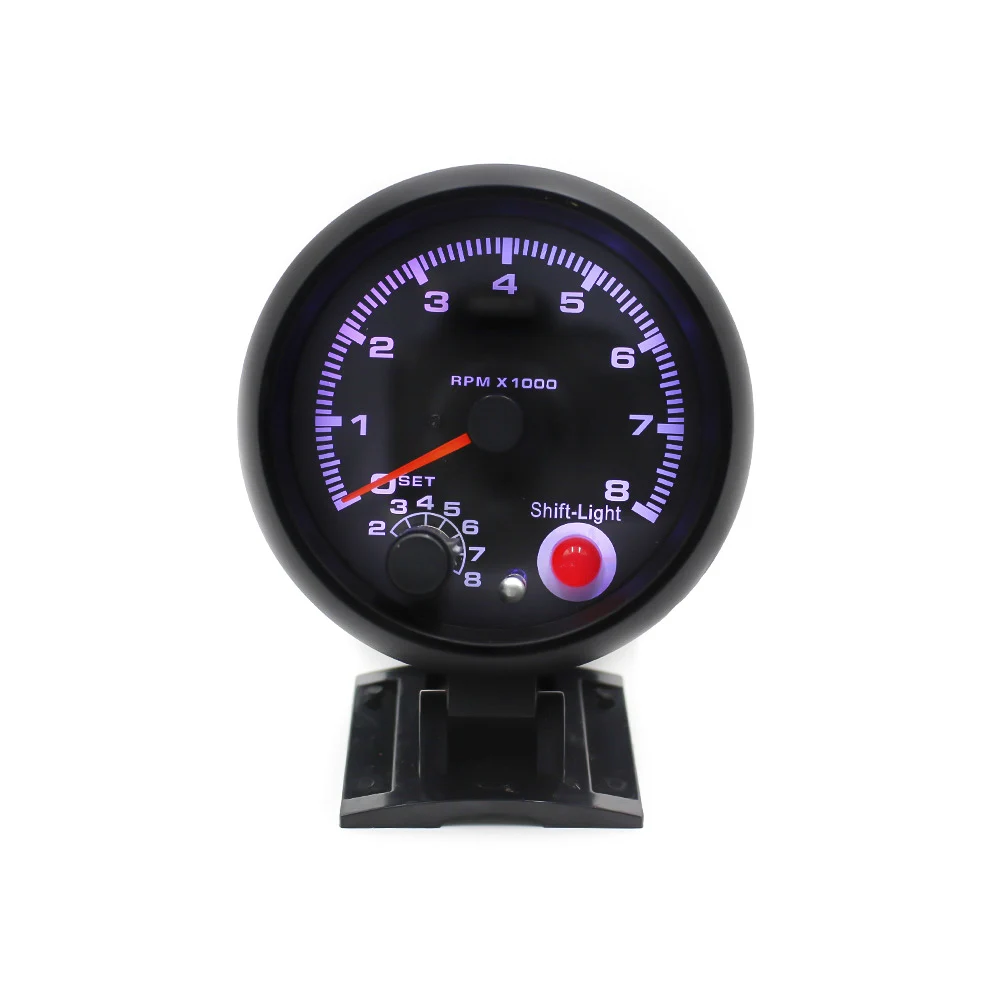 Тахометр универсальный 3 75 дюйма тахометр с 7 видов цветов светодиод 0 8000 RPM черный
