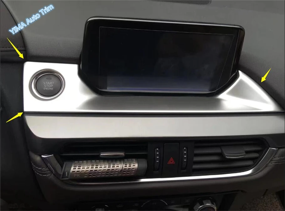 

Lapetus Front Dashboard Navigation GPS Frame Cover Trim Matte Fit For Mazda 6 Atenza Sedan & Wagon 2016 2017 ABS Auto Styling