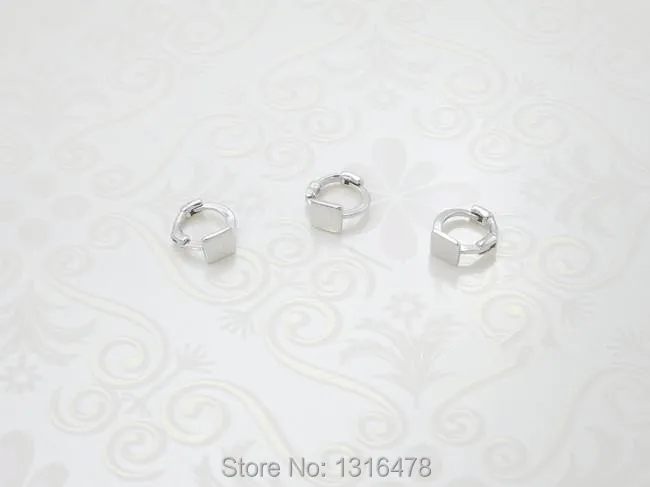 Новое кольцо из стерлингового серебра 925 пробы, квадратный лист для женских моделей, индивидуальные мини-серьги, внутренний диаметр 5,5 мм