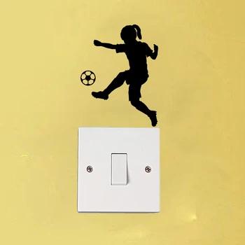 

Girl Soccer Player Fashion Bedroom Vinyl Wall Decal Light Swtich Sticker 6SS0251