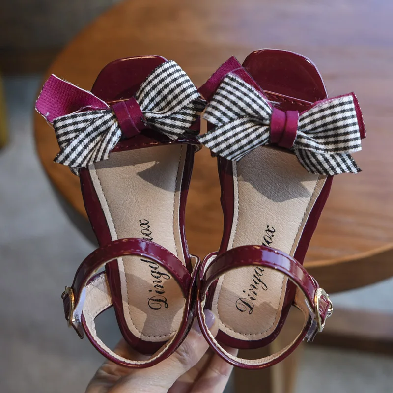 KissMud 2019 verano nuevas sandalias moño moda para niñas dulce vaca sandalias niños lindos Zapatos de vestir casuales rosas - AliExpress Madre y niños